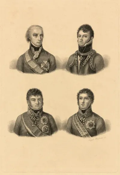 Hüssener, Auguste: Vier Porträts von österreichischen Befehlshabern der Napoleonischen Kriege