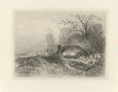 Hut in een landschap