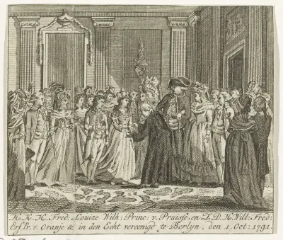 Huwelijk prinses Wilhelmina van Pruisen en prins Willem Frederik, 1791