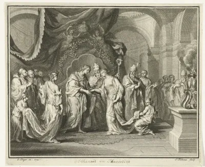 Huwelijk van Athenais en keizer Flavius Theodosius, 421