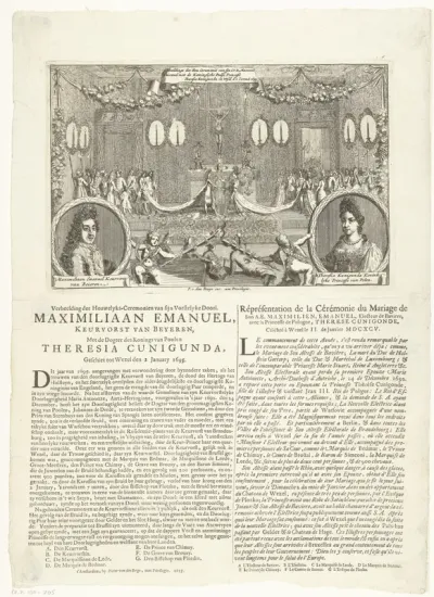 Huwelijk van Maximiliaan Emanuel, Keurvorst van Beieren en landvoogt der Nederlanden met Theresia Kunigunde van Polen