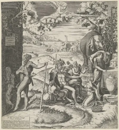 Huwelijksfeest van Amor en Psyche (linker deel)