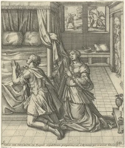 Huwelijksnacht van Tobias en Sara
