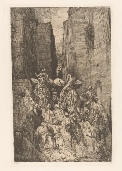 Huwelijksoptocht met kamelen in Caïro