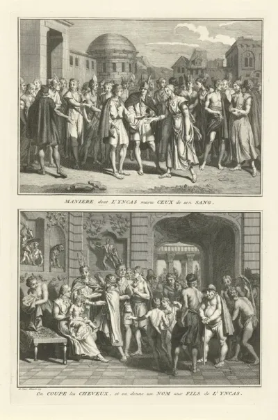 Huwelijksplechtigheid en naamceremonie van de Inca's