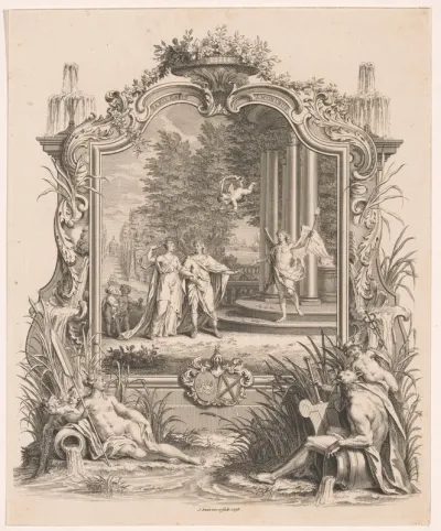 Huwelijksprent voor Hendrik Pieter van Beek en Maria Aletta Vermande, 1738