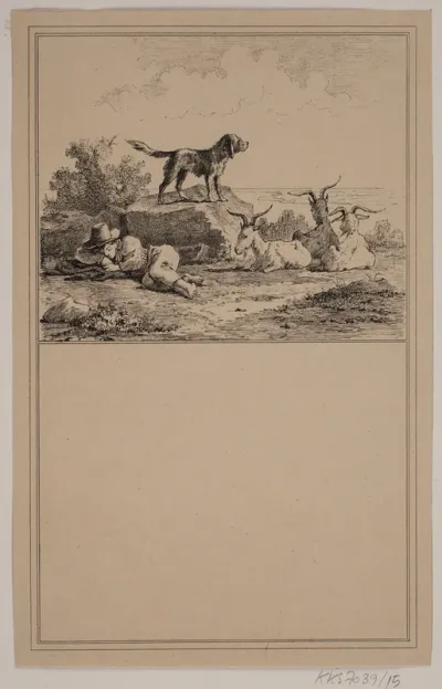 Hyrdedrengen. Nr. 14 i Chr. Winther og M. Rørbye, "25 Billeder for små børn"