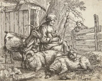 Hyrdinde, der spinder uld