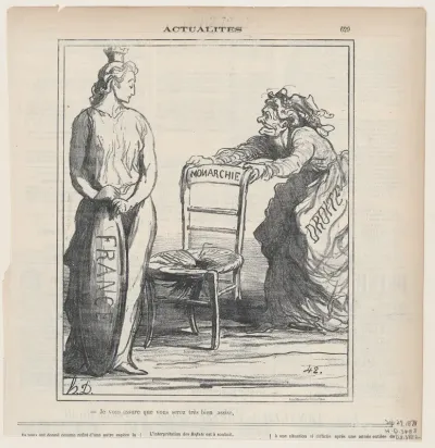 I can assure you, you'll be seated very comfortably!, from 'News of the day,' published in Le Charivari, September 29, 1871