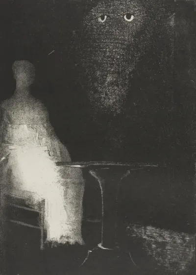 I Continued to Gaze on the Chair, and Fancied I saw on It a Pale Blue Misty Outline of a Human Figure, plate 1 of 6