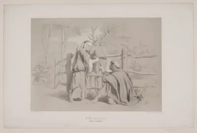 I Kongsgården, pag. 65, illustration til Christian Winthers "Hjortens Flugt"