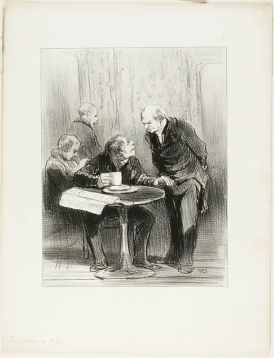 "I never give a tip to the waiter... it encourages celibacy," plate 1 from Les Habitués Des Cafés