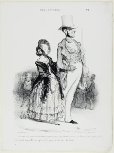 “I say to myself: would anybody imagine that we are coming from the Rue des Lombards?... We really don't look like confectioners at all,” plate 2 from Coquetry