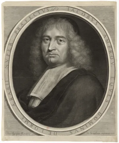 Iacobus Amprou eques dominus de Lorme aerarii nuper praefectus. P. Simon ad vivum faciebat