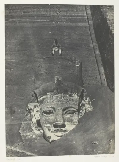 Ibsamboul, Colosse Occidental Du Spéos De Phrè; Nubie, plate 107 from the album "Egypte, Nubie, Palestine et Syrie" (1852)