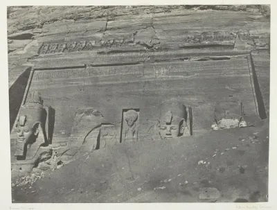 Ibsamboul, Vue Générale Du Grand Spéos De Phrè; Nubie, plate 102 from the album "Egypte, Nubie, Palestine et Syrie" (1852)