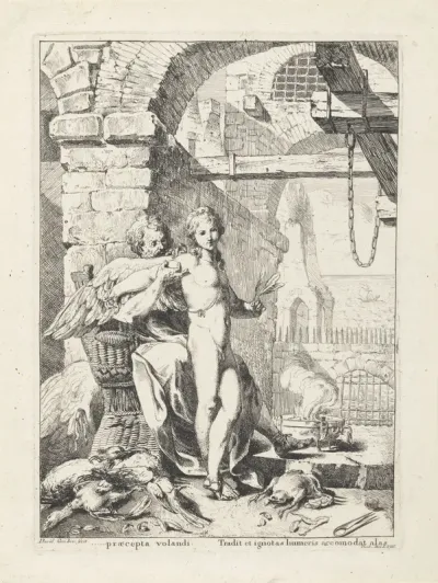 Icarus krijgt van Daedalus zijn vleugels aangezet