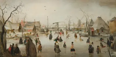 Ice-Skating in a Village