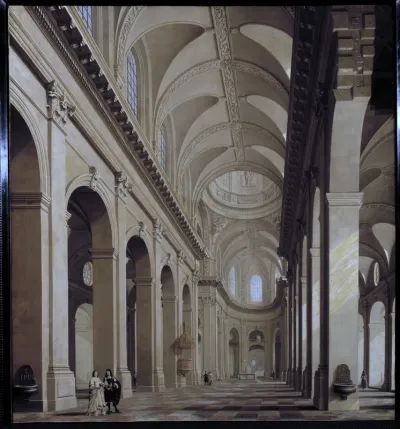 Idealized interior of the Church of Saint-Sulpice in Paris