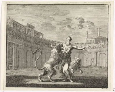 Ignatius van Antiochië laat zich door leeuwen verscheuren