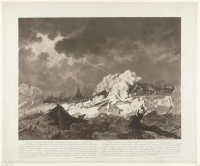 IJsgang en dijkdoorbraak bij Vuren, 1799