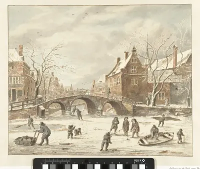 IJspret op de hoek van Spui en Nieuwezijds Voorburgwal