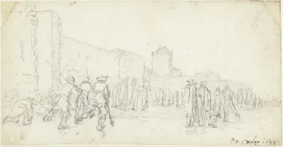 IJsvermaak bij de Zijlpoort te Haarlem