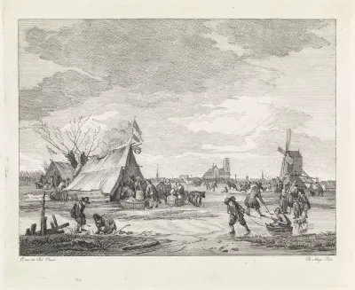 IJsvermaak bij een stad