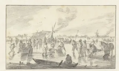IJsvermaak op een brede rivier