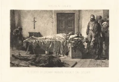 Il corpo di Luciano Manara visitato dai soldari (The Body of Luciano Manara Visited by Soldiers)