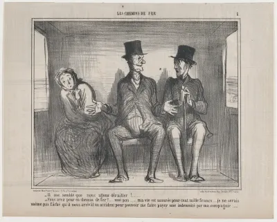 Il me semble que nous allons dérailler..., from Les Chemins de Fer, published in Le Charivari, December 19, 1857