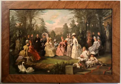 Il Re Umberto e la Regina Margherita in visita ai principi Brancaccio il 22 maggio 1886