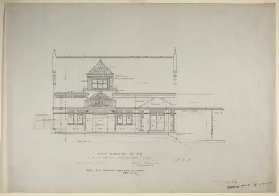 Illinois Central Railroad, Oakland Avenue Passenger Station, Chicago, Illinois, South Elevation