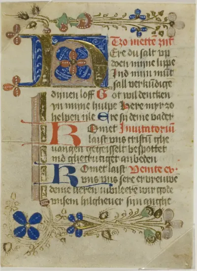 Illuminated Initial "H" from a Prayerbook