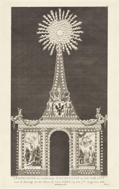 Illuminatie van het huis van H. van Oort te Rotterdam, 1788