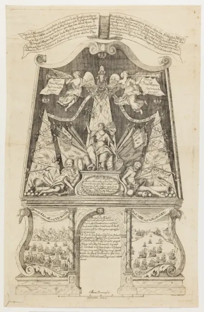 Illuminationsforestilling, foranstaltet af den russiske gesandt i København i anledning af den russiske Kejsers og svenske Konges besøg i København d. 11. december 1721