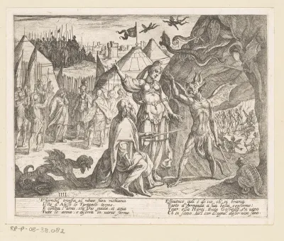 Illustratie bij Canto IV van Tasso's 'Gerusalemme Liberata'