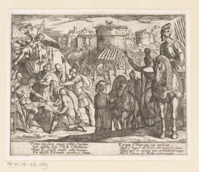 Illustratie bij Canto XI van Tasso's 'Gerusalemme Liberata'