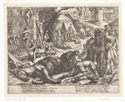 Illustratie bij Canto XIII van Tasso's 'Gerusalemme Liberata'