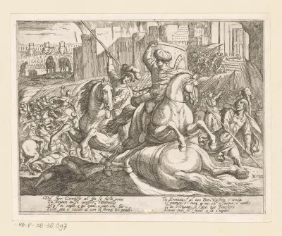Illustratie bij Canto XIX van Tasso's 'Gerusalemme Liberata'