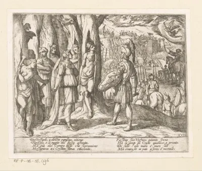 Illustratie bij Canto XVIII van Tasso's 'Gerusalemme Liberata'