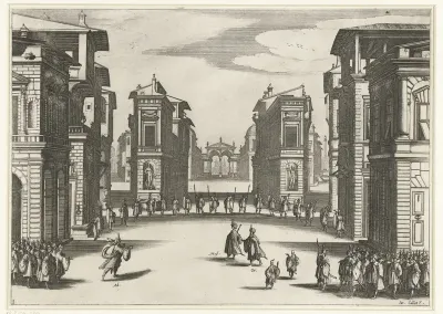 Illustratie bij de derde acte van de tragedie 'Il Solimano'