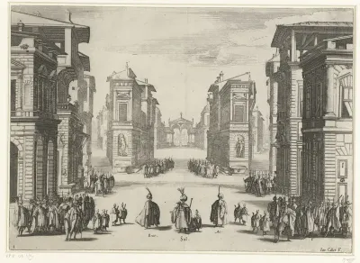 Illustratie bij de eerste acte van de tragedie 'Il Solimano'