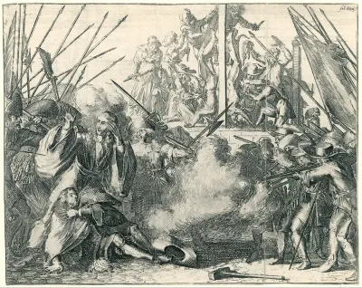 Illustratie van de moord op de gebroeders De Witt