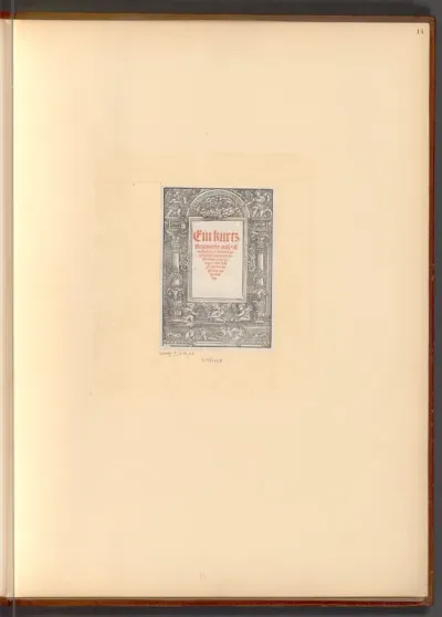 Illustration des Titelblatts zu "Ein kurtz Regiment ..."