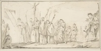 Illustration for a Book: Procession of Monks and Flagellants