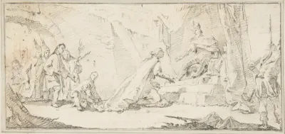 Illustration for a Book: Supplicants Imploring an Emperor for Peace