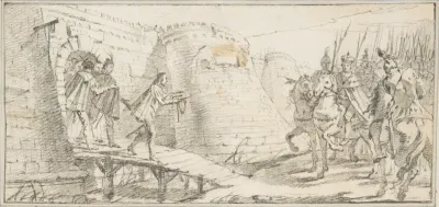 Illustration for a Book: Surrender of the Keys of a City to an Emperor