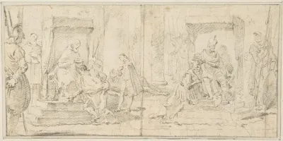 Illustration for a Book: Two Scenes of Coronation