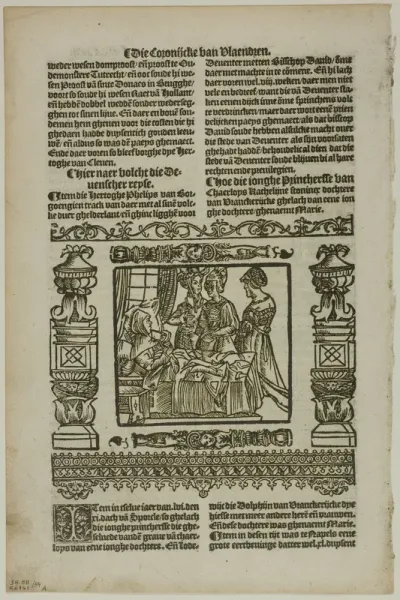Illustration from Coronijke van Flaendren, plate 59 from Woodcuts from Books of the XVI Century